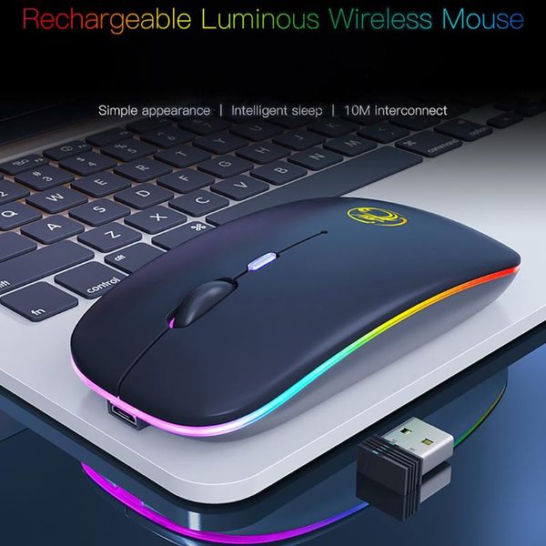 

беспроводная мышь usb аккумуляторная бесшумный компьютерная мышь led подсветкой портативного компьютера аксессуары для портативных пк