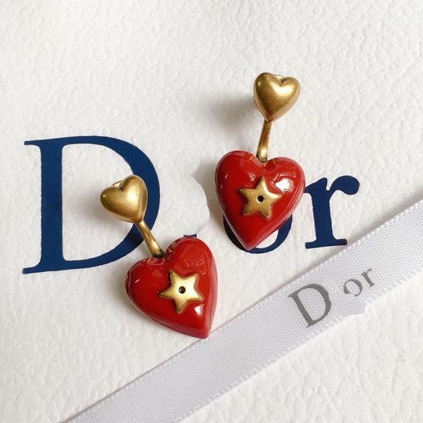 

dijia d family love five pointed star necklace bracelet earrings brass 925 silver needle, Golden