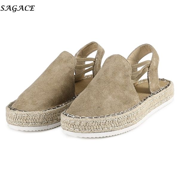 

sagace women platform sandals shoes woman new summer beach weaving flat shoes fashion ladies casual sandals sandalias mujer y200405, Black