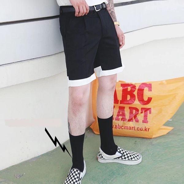 

средняя длиной черный и белый сплошной цвет универсального хлопка дышащих носков модных средней длиной ракетка черной и белых улиц ракетки в, Black