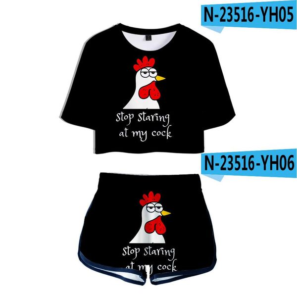 

2020 summer sstaring at my cock 3d print casual two sets women fashion clothes harajuku two sets jlljam ly_bags, Gray