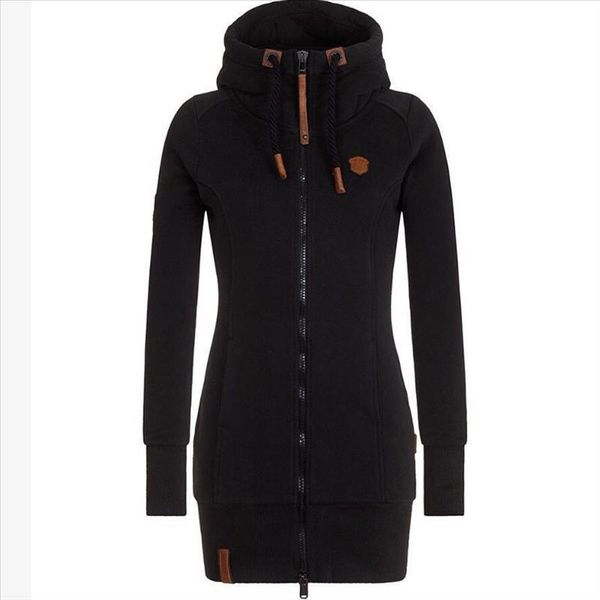 

2021 women winter autumn jacket women long coat hooded collar soild color woolen coat female clothes plus size, Black