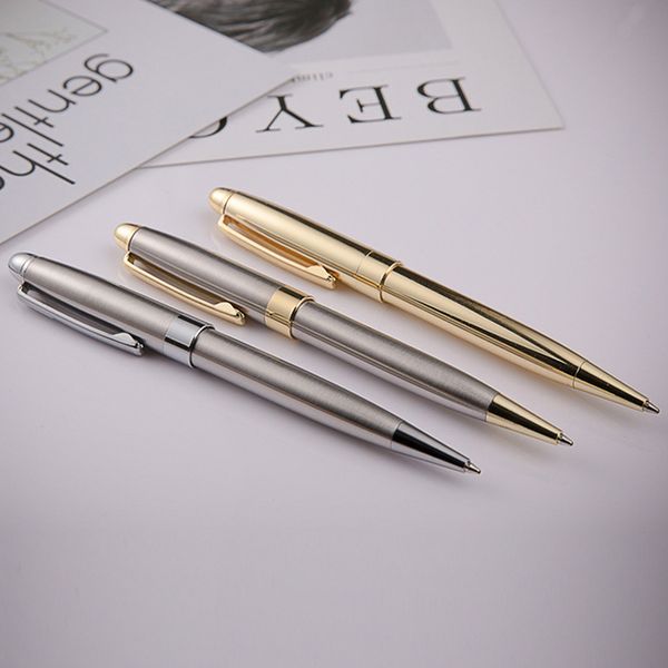 

Luxury Metal Ballpoint Pen Silver Gold Roller Ball Pens 1.0mm Refill for Business Office Writing Signature Pen School Stationery