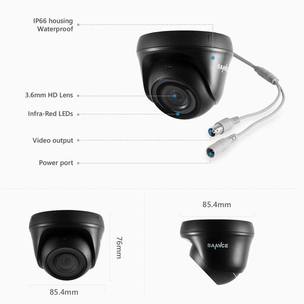 

4pcs 1080p hd tv1 security dome camera smart ir night vision cctv surveillance camera indoor outdoor weatherproof camera