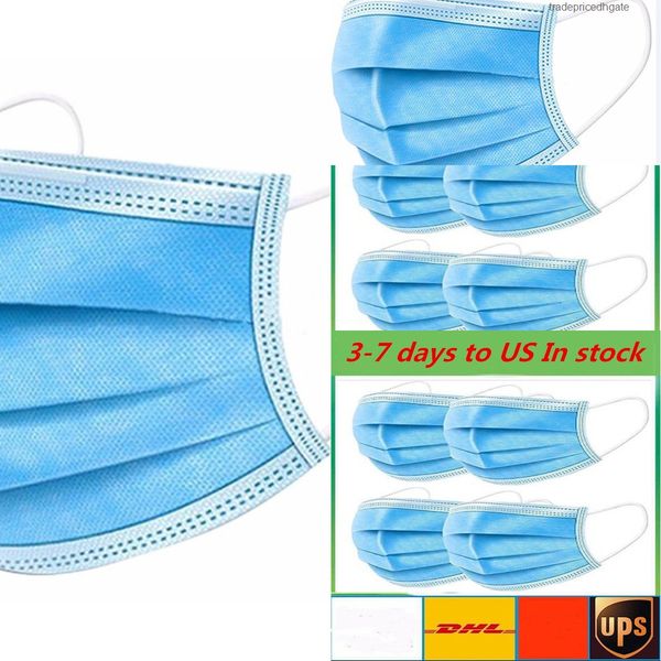 

stock dhl face disposable masks in with elastic ear loop 3 ply breathable fo zpeb