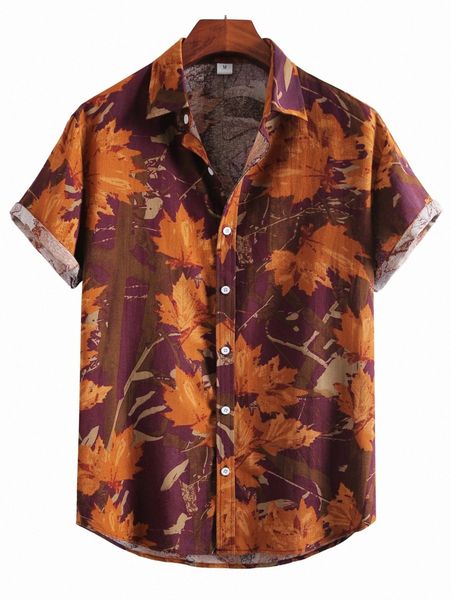 

men plants print shirt s6hq#, White;black