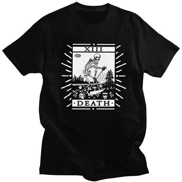 

funny tarot card death card occult short sleeved major arcana halloween spooky skeleton creepy tee hooded sweatshirt hoodie men t shirt