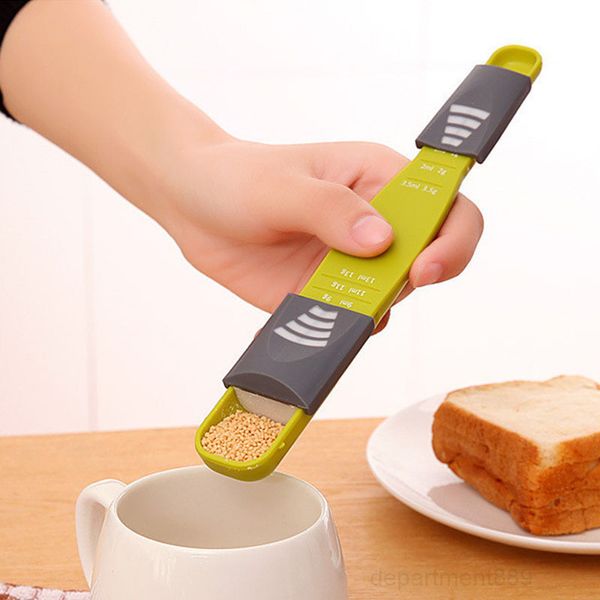 

double end 8 stalls measure adjustable scale coffee scoops baking tool spoon kitchen seasoning measuring spoons owd2669