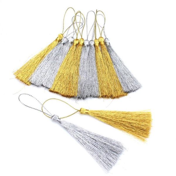 

15pcs gold silk silver silk tassel pendant jewelry curtain garments decorative accessories key bag pendant craft tassels diy h wmtrgz