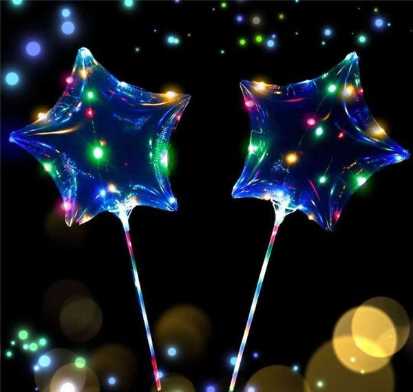 

led love heart star shape balloon luminous bobo balloons with string lights 70cm pole night light balloon for wedd jlltcp mx_home