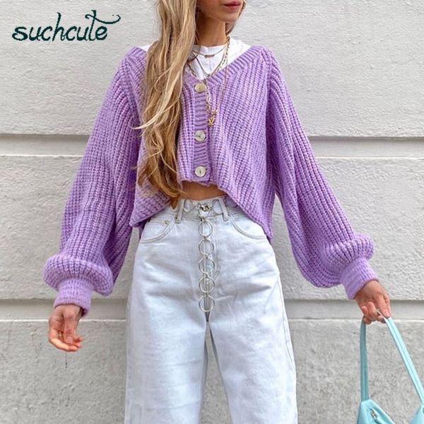 

suchcute fashion woman sweaters v neck flare sleeve za cardigan y2k purple knitted vintage coats fuzzy e girl 90s outfits y200915, White;black