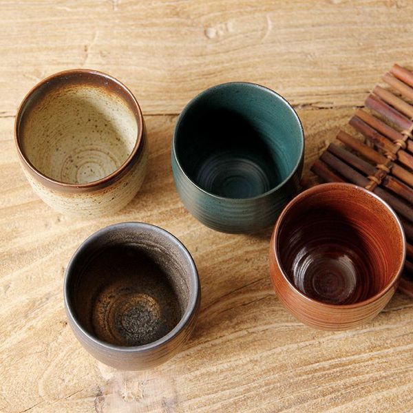 

chanshova chinese retro style matte texture ceramic 170 180ml teacup coffee cup coarse pottery tea set h382 bbyqdo