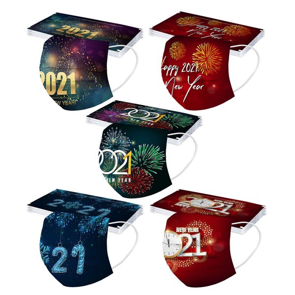 

2021 new designer christmas disposable face mask children dustproof prevention of influenza christmas multicolor face masks men women