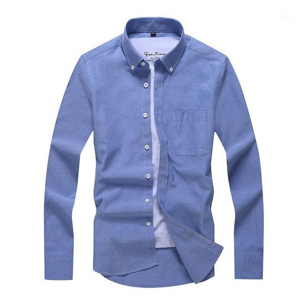 

men fashion 2020 blouse shirt long sleeve business social shirt solid color turn-neck plus size 5xl work blouse casual clothes1, White;black