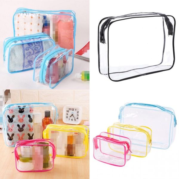 Im Freien Reise Transparente Aufbewahrungstasche Einfarbige Kante Dekorieren Geschenktüten Make-Up Verdickung Organizer Waschbar 1 7yk F2