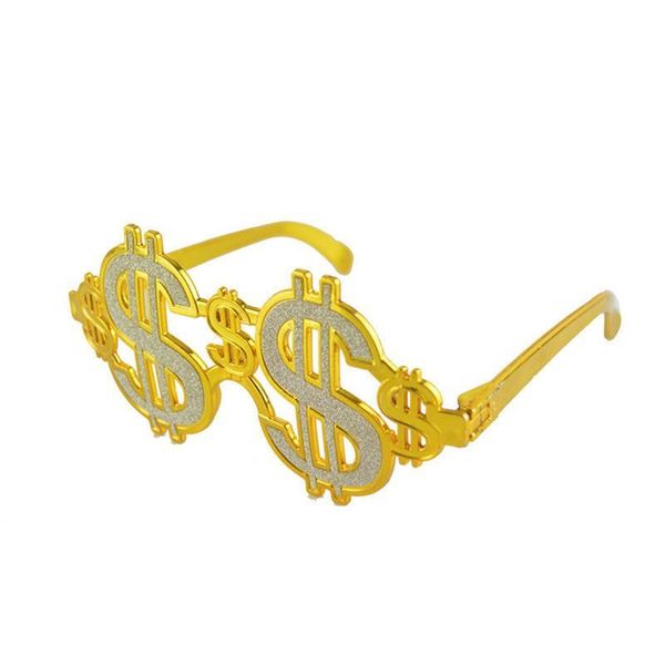 

2pcs golden party photobooth реквизит очки смешные доллар очки для партии костюм фото реквизит украшения партии поставки a35 sqcexq