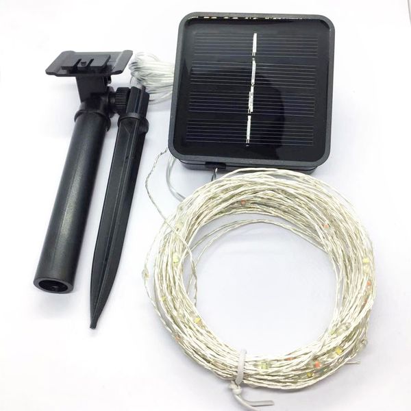 

string 5m lights 10m 20m led strip light outdoor christmas wedding party decoration usb solar powered copper wire lamp