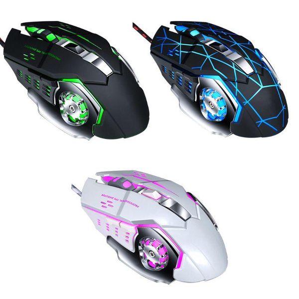 

mechanical macro programming 7 color luminous gaming mouse 4 gear dpi adjustable