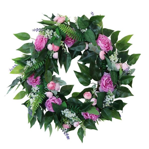 

artificial rose flower wreath door wreath for front door wedding, wall, window, indoors, party, home decor
