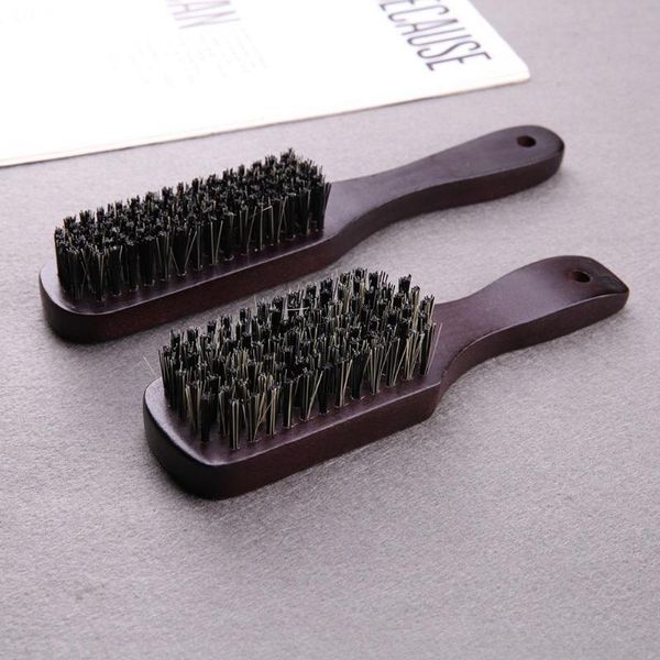 

wood 1pc tool bristle comb boar salon brush anti static handle hair beauty beard massage beech hairbrush bbyild lipper, Silver