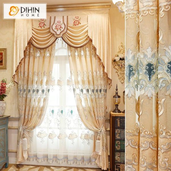 

luxury embroidered blackout curtains window curtain customized curtain drapes