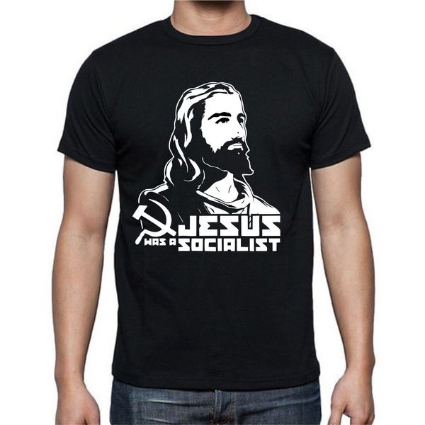 

2019 new fashion casual men t-shirt jesus was a socialist christ god christian funny t shirt tee sport hooded sweatshirt hoodie