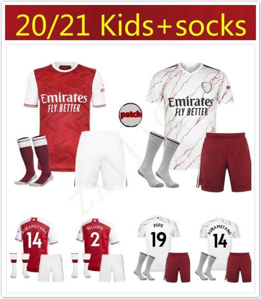

2020 gunners kids kits soccer jersey 20 21 arsen pepe nicolas ceballos henry guendouzi sokratis maitland-niles tierney football kit shirt se, Black