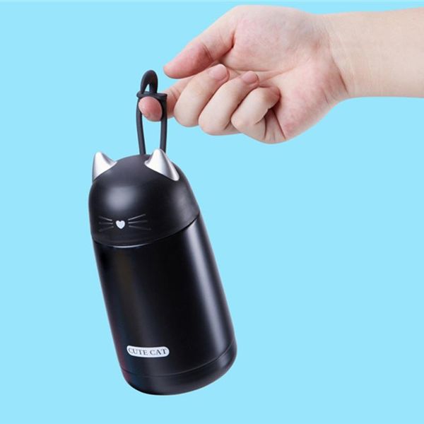 

cute cat thermos cup kids thermo mug threeware детский 330 мл бутылка с водой из нержавеющей стали вакуумная флэка портативный утечный тумбл