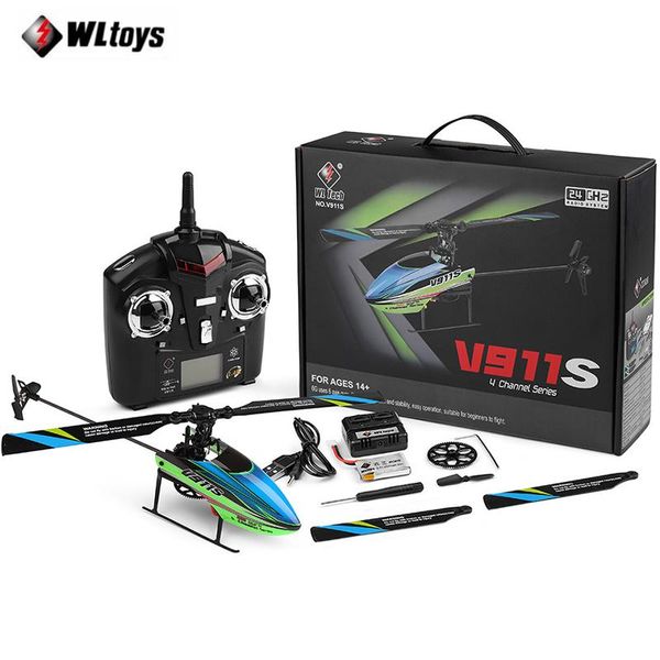 

drones original wltoys v911s 2.4ghz 4ch single blade propellor gyro mini radio contorl rc helicopters for kids gift toys upgraded v911