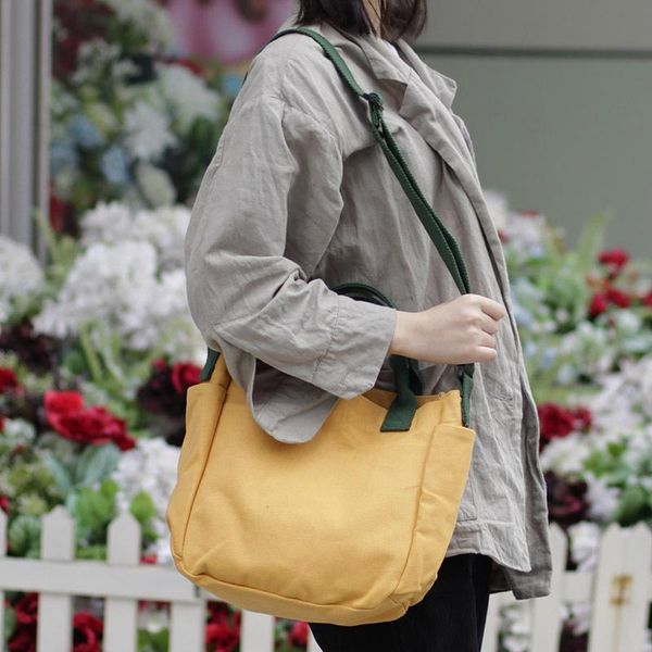

korean version of the small fresh messenger bag fashion wild hit color portable female bag casual art canvas shoulder