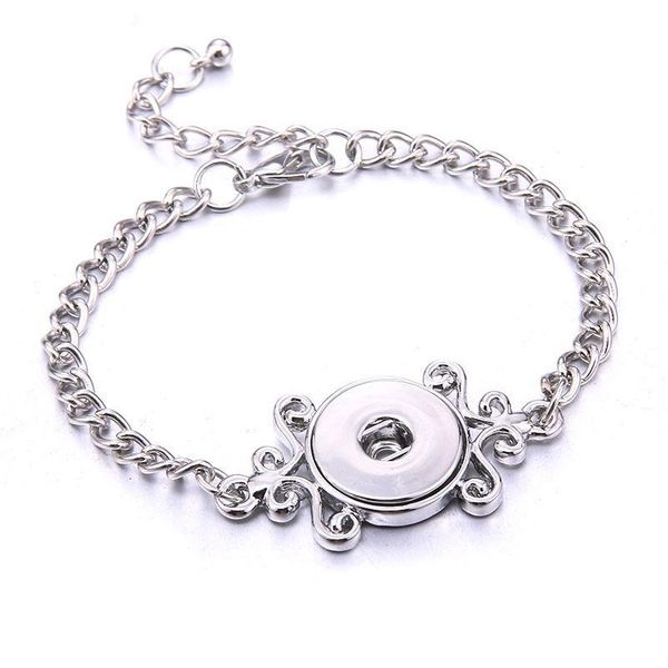

new snap jewelry bracelet metal adjustable chain 18mm snap button bracelet bangle interchangeable bracelets for 20mm 18m bbyttv, Golden;silver