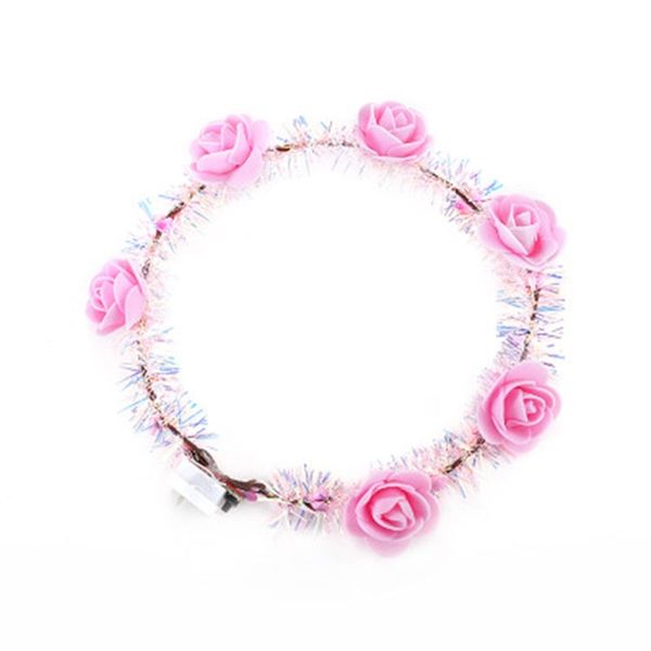 

luminous wreaths led luminescence flowers headwear golden color silk with garland flash hair hoop new arrival 2 2jp l1