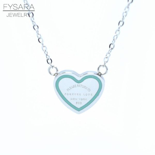 

fysara brand t necklace "forever love" stamp pendant necklace choker enamel green/pink arrow love heart short for women, Silver