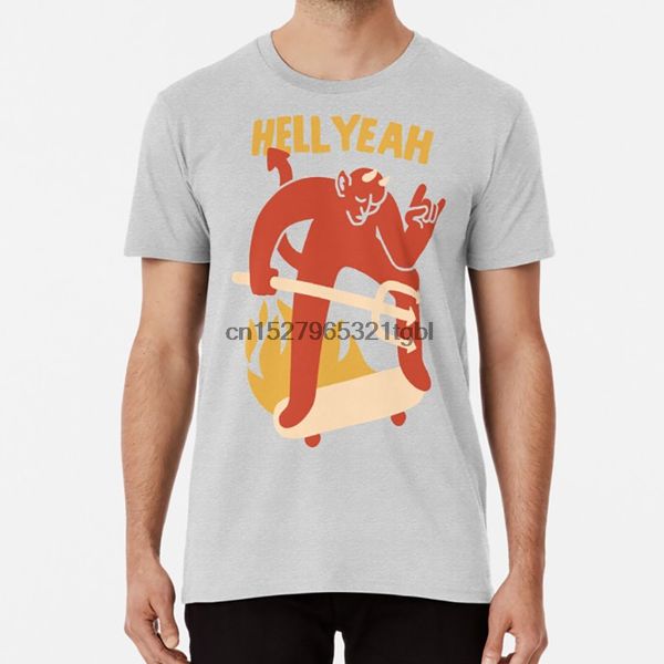 

hell yeah t shirt devil skateboard funny cute satan skateboarding metal rock rock on devil horns sport hooded sweatshirt hoodie