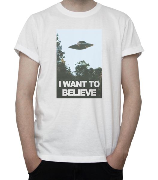 

i want to believe x-files poster t-shirt ufo aliens tv show sci-fi white grey custom print tee shirt sport hooded sweatshirt hoodie