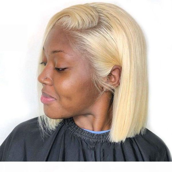 

613 blonde brazilian straight human hair bob wigs 8 - 16 inch short full lace wigs lace front wigs for black women, Black;brown