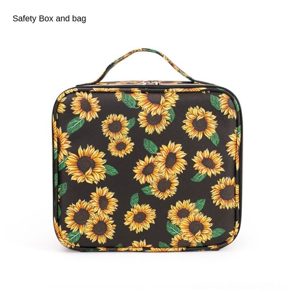 

fnr3z sunflower ibmdq toolbox bag cosmetic bagbag portable multi-functional tattoo case portable cosmetic manicure toolbox partition