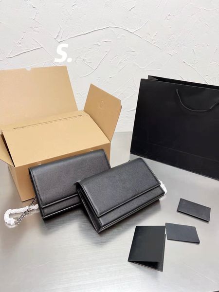 

designer square chain leather ladies front clamshell letter bag shoulder mini bag with quilted messenger y8 24*13cm