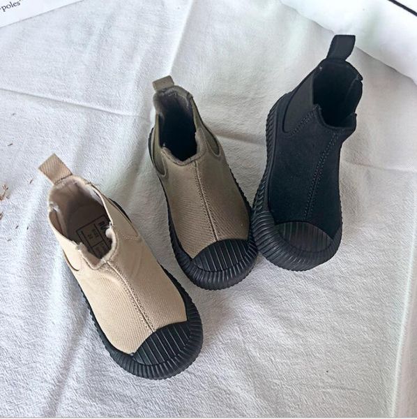 

canvas warm 2019 autumn winter new children's plus cotton boys casual shoes snow boots, Black