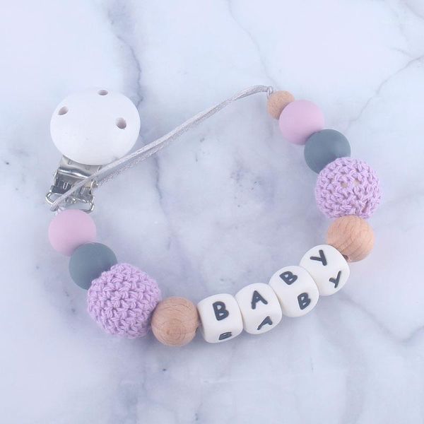 

colorful silicone personalized name pacifier clips funny chupetero chain for infant feeding toddler chew toy clips bpa
