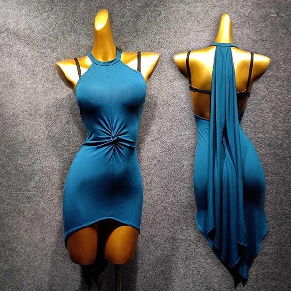 

latin dress backless party dress ribbon dance clothing latin dance competition tango goodanpar samba costume1, Black;red