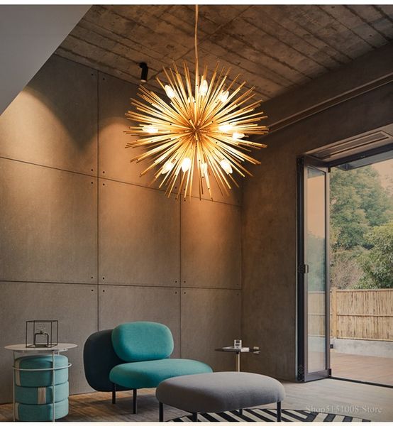 

dandelion sputnik shape chandeliers living room bedroom led kitchen hanging lights designer iron art decor chandelier lighting