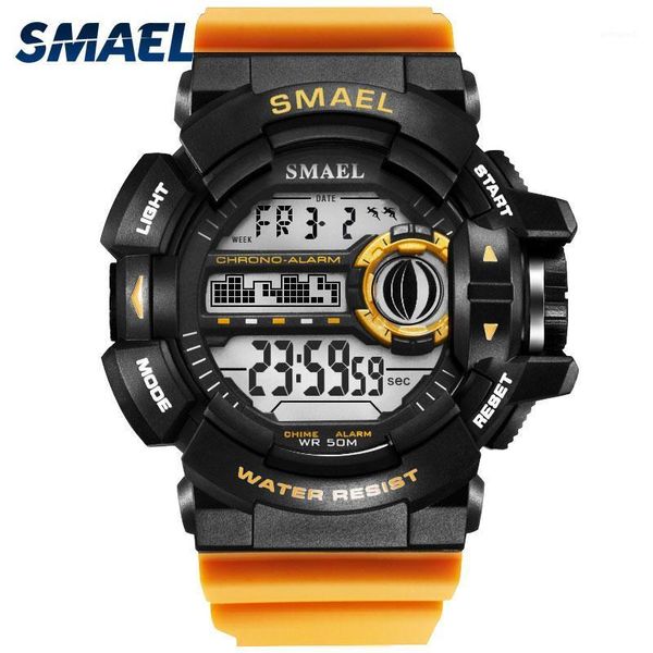 

wristwatches quartz waterproof men smael watch mechanical alarm led digital 1436b sport watches for1, Slivery;brown