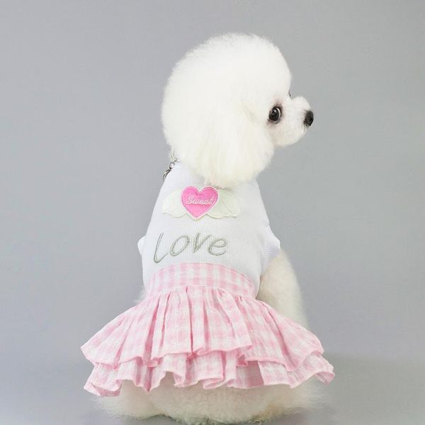 

new arrival cute pet new dress cotton spring and autumn lovely puppy dog cat princess dress bbytsi