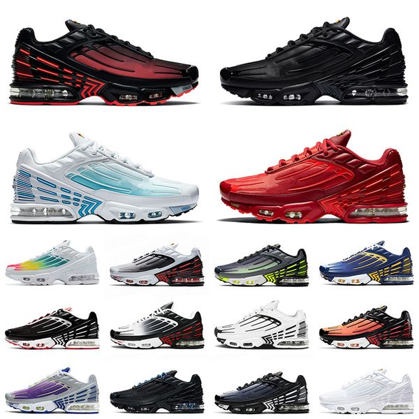 

tuned 2021 sport running shoes tn plus 3 new radiant red leather triple black mens womens fashion trainers athletic sneakers, White;red