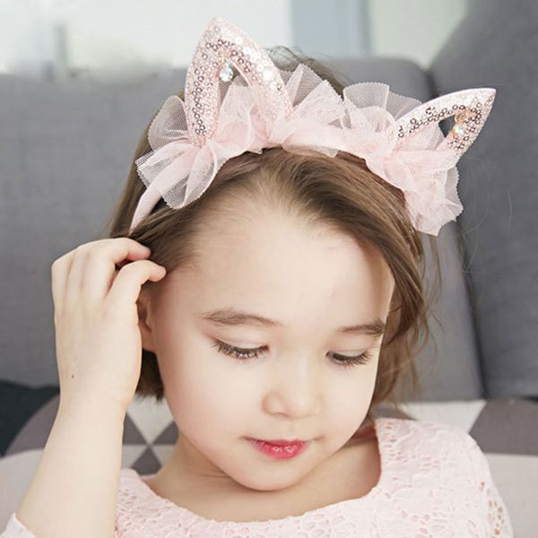 

1 шт нового kawaii принцесса кошачьих ушей вуали тиара girls детских hairband волосы голова обруч группа придают ребенок головных уборов укр