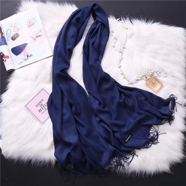 

lady pashmina scarf shawls fashion solid cashmere bufanda wraps women winter scarves hijab tassel foulard femme stole wmtmkq, Blue;gray