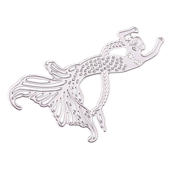 

beautiful mermaid cutting dies tellurion metal stencil template mould for diy scrapbooking album paper embossing card making craft