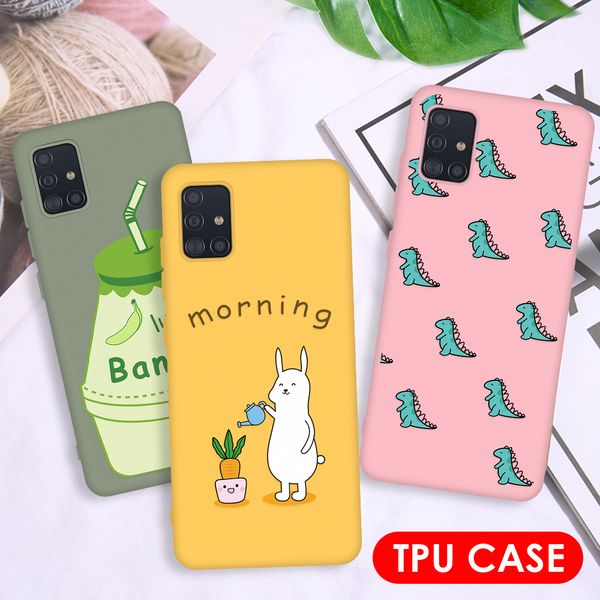 

for samsung galaxy a51 a71 phone case cartoon soft silicone frosted back cover for samsung a 51 a 71 a515 a715 candy color coque