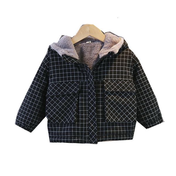 

baby boy clothes grid printed fur jackets & coats